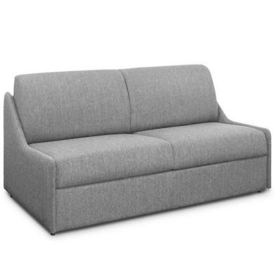 ITALIAN SPIRIT Canap&eacute; lit RISTRETTO express compact 120cm matelas 16cm tissu tweed gris clair