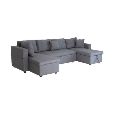 HAPPY GARDEN Canap&eacute; panoramique convertible SCOTT 4 places gris chin&eacute;