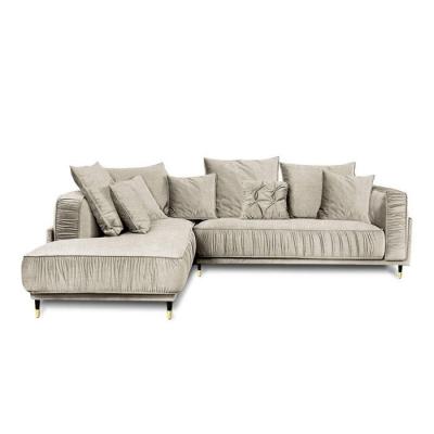 MAISON AUBERTIN Canap&eacute; tissu angle gauche beige fiorenzo - 4 places