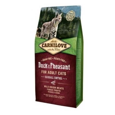 CARNILOVE Nourriture Naturelle Adult Canard et Faisan Boules de Poils 2 Kg