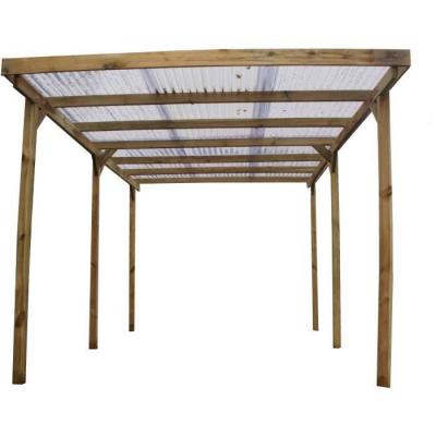 CHALET & JARDIN Carport en bois avec couverture PVC ondule Imperia 15 m&sup2;