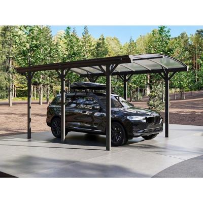 VENTE UNIQUE Carport pergola simple autoportant en aluminium - 1 voiture - 15,15 m&sup2; - Gris anthracite - baresa