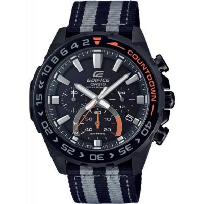 CASIO  Edifice Montre Homme Chrono Acier Nylon Noir