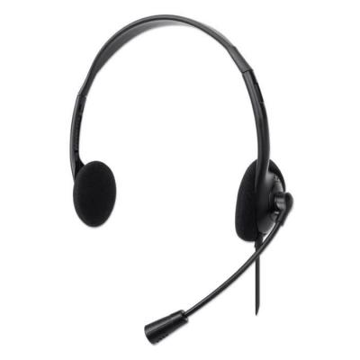MANHATTAN  Cuffia Stereo on Ear USB Con Microfono Cavo 1.5m Nero Nero