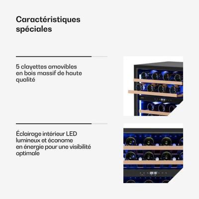 KLARSTEIN  illuminosa cave &agrave; vin encastrable 46 bouteilles noir