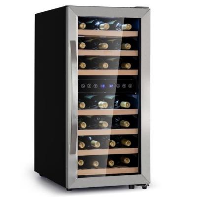 KLARSTEIN  vinamour 33 duo cave &agrave; vin de service 2 zones 89l 33 bouteilles 5-18&deg;c tactile inox