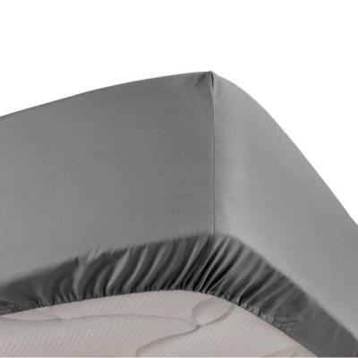 DOUCEUR D INTERIEUR Drap housse anthracite 140 x 190 cm en percale bonnet 30 cm