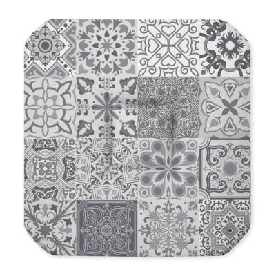 DOUCEUR D INTERIEUR Galette 4 rabats 36 x 36 x 3.5 cm polyester imprime persane Gris