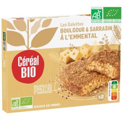 CEREAL BIO Galettes sarrasin et boulghour &agrave; l'emmental sans viande, bio