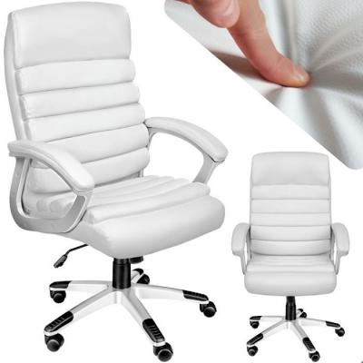 Fauteuil de direction rembourrage ondul&eacute; blanc