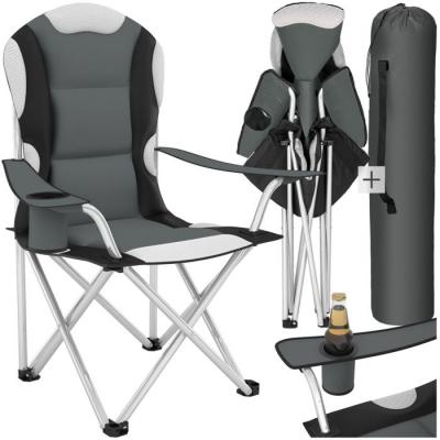TECTAKE  chaise pliante avec rembourrage - gris 401050
