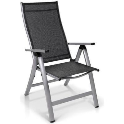 BLUMFELDT Chaise de jardin pliante - London - 6 positions - assise 45 x 44 cm - argent