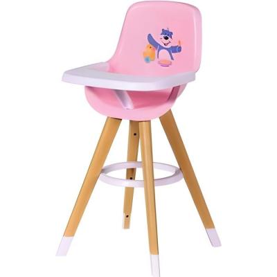  Chaise haute avec tablette pour poupon 36 a 43 cm - baby born - rose / blanc - accessoire poupee - jouet fille 