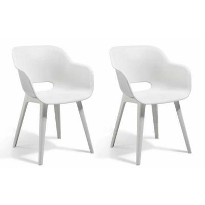 ALLIBERT BY KETER  - Akola - lot de 2 fauteuils coque - r&eacute;sine - Blanc