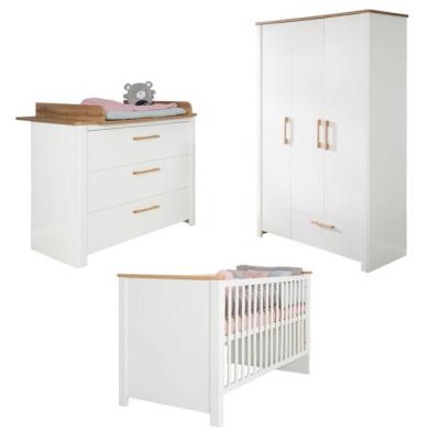 ROBA  Chambre B&eacute;b&eacute; Compl&egrave;te ""Ava"" - lit combin&eacute; 70x140 cm + Commode &agrave; langer + Armoire