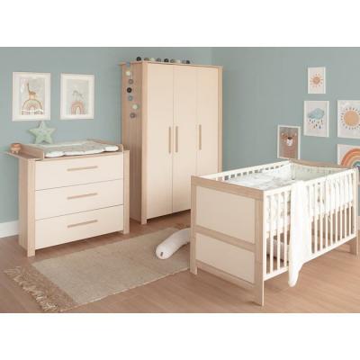 ROBA Chambre B&eacute;b&eacute; &Eacute;volutive Compl&egrave;te Avec Soft-close Momo Beige Cashmere - Ch&ecirc;ne