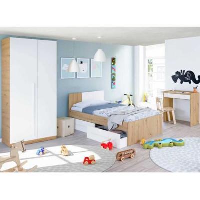 DANSMAMAISON Chambre enfant compl&egrave;te Blanc/Ch&ecirc;ne - TOZA n&deg;2 - Bois