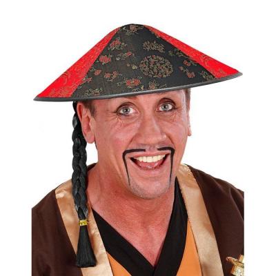 GENERIQUE Chapeau chinois avec tresse noire