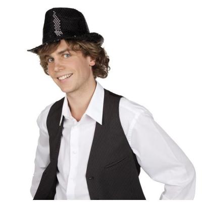 GENERIQUE Borsalino - BOLAND - Disco - Noir - Adulte - Chapeau paillet&eacute; 