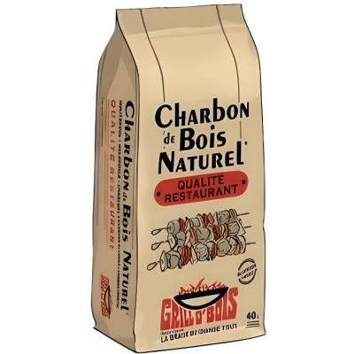 GRILL O BOIS Charbon de bois 40L Qualit&eacute; Restaurant Grill O'Bois