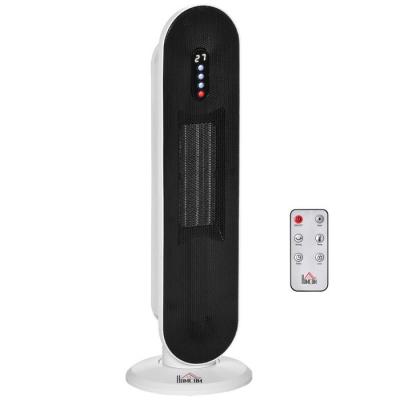 HOMCOM Chauffage soufflant oscillant 2000 w - radiateur c&eacute;ramique ptc - 2 niv. Puissance - chauffage d'appoint avec t&eacute;l&eacute;commande blanc noir 