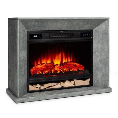 KLARSTEIN Chemin&eacute;e &eacute;lectrique -  Crater Lake - 1900 W - T&eacute;l&eacute;commande &agrave; technique LED - Gris 