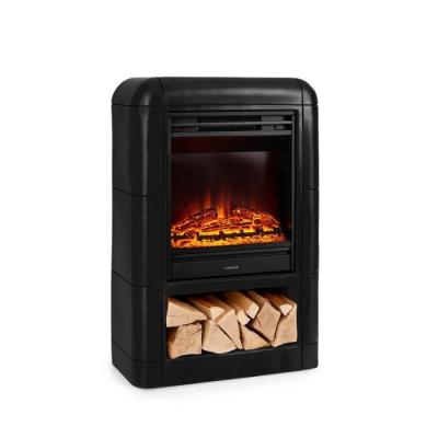KLARSTEIN Chemin&eacute;e &eacute;lectrique Dukono 1800 W Flammes LED minuterie compartiment &agrave; bois Noir