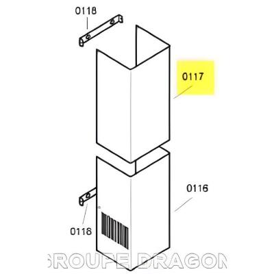 SIEMENS  - Chemin&eacute;e partie sup&eacute;rieure pour Hotte bosch 00360533