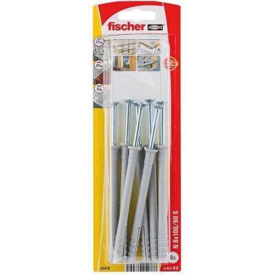 FISCHER Cheville &agrave; frapper en nylon N-S t&ecirc;te frais&eacute;e  8x100 mm, 8 pi&egrave;ces