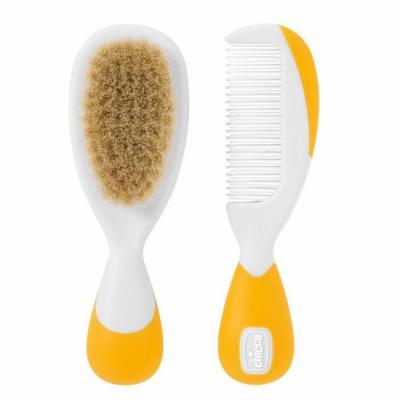 CHICCO  Brosse et Peigne Orange - Blister 1 brosse + 1 peigne