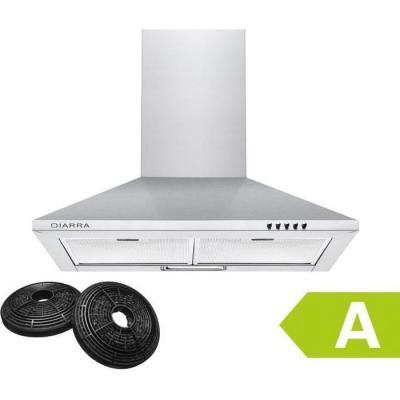 Ciarra CBCS6201-OW Hotte Murale 60cm 370m&sup3;/h Recyclage ou Evacuation Classe A