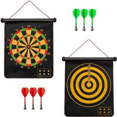  Cible Fl&eacute;chette Aimant&eacute;es 15 inches avec 6 fl&eacute;chettes &agrave; Pointe Souple aimant&eacute;es Jeu de fl&eacute;chettes Double Face pour Enfants/Adultes 