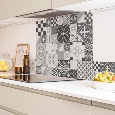 99DECO Fond de hotte ALU : L 90cm x H 70cm Ciment style Gris - Gris