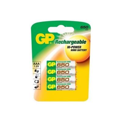 GP BATTERIES  Lr03 650mah Aaa Rechargeable Batteries 4 Units Vert