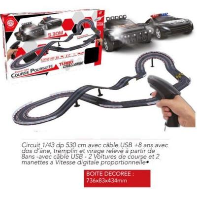 MGM Circuit course tremplin 530 cm avec 2 voitures USB TU Multicolore