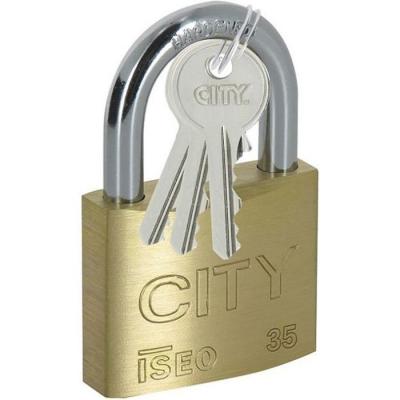 ISEO FRANCE (CAVERS) Cadenas vari&eacute; &agrave; 3 cl&eacute;s corps laiton anse acier c&eacute;ment&eacute; City 35