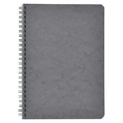 CLAIREFONTAINE  Cahier reliure int&eacute;grale Age Bag A5 100 pages lign&eacute; - Gris - Lot de 5