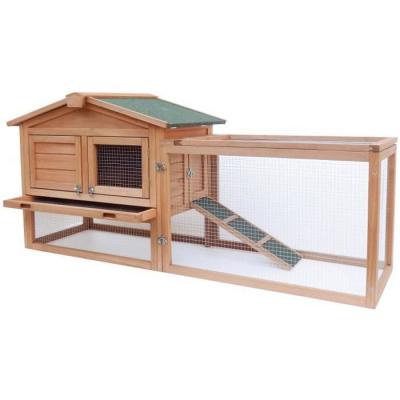 FUDAJO Wiltec Clapier xxl ? 1560 x 520 x 680 mm ? 2 &eacute;tages ? Toit bitum&eacute; ? Bois sapin ? avec Maisonnette superpos&eacute;e, Rampe, Enclos et bac amovible ? Abri