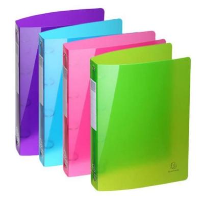  Classeur 4 anneaux Exacompta Iderama - polypro souple 7/10 brillant - dos 4 cm - rose