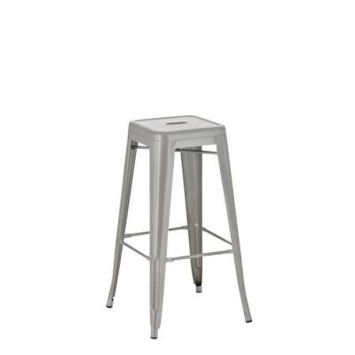 CLP Tabouret de bar 100% en m&eacute;tal JOSHUA , Argent