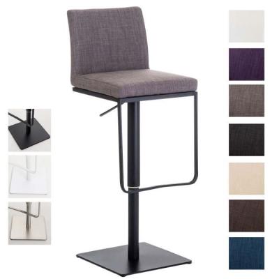 CLP Tabouret de bar Panama tissu avec pied en m&eacute;tal , Gris/Noir