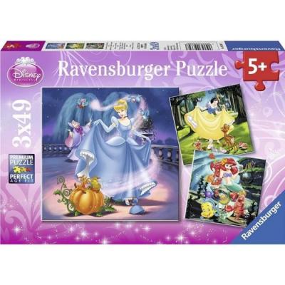  Coffret de 3 puzzles de 49 pieces disney - cendrillon ariel la petite sirene cendrillon - puzzle ravensburger 