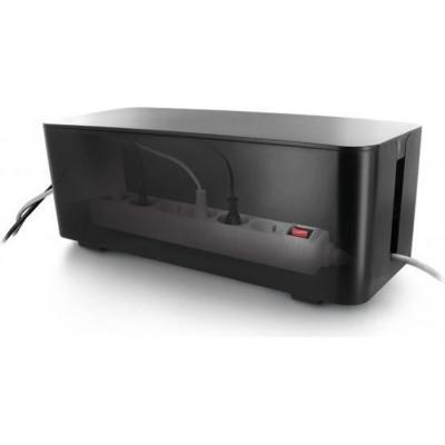 LIFEBOX Coffret de rangement pour c&acirc;bles et multiprises - Grande taille - Noir