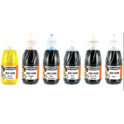 GENERIQUE Lot de 6 flacons encre &agrave; dessiner Cl&eacute;op&acirc;tre 250 ml assortiment