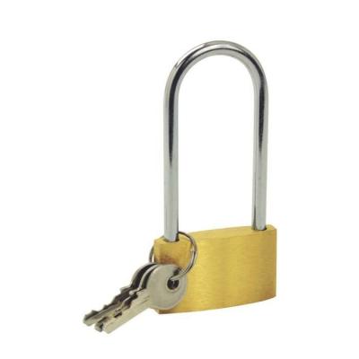 COGEX Cadenas en laiton  40mm anse longue - A cl&eacute; - 2 cl&eacute;s - Jaune - Utilitaire