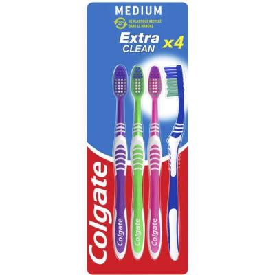 COLGATE  Brosse &agrave; Dents Extra Clean 4 Unit&eacute;s 4 Unidades
