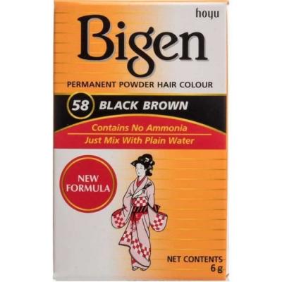 BIGEN  Poudre Couleur Permanente Pour Les Cheveux #58 Brun Noir