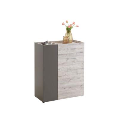 Commode 2 portes 1 tiroir coloris ch&ecirc;ne sable et lava - co13059