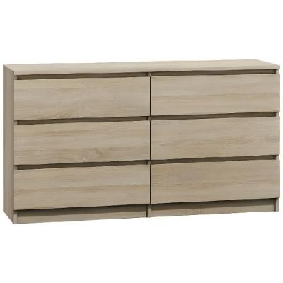 Commode moderne avec 6 tiroirs 140 cm Malwa M6 40 Sonoma 