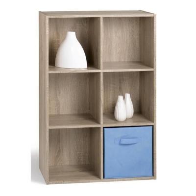 Meuble de rangement contemporain COMPO - L 62 cm - Ch&ecirc;ne - 6 cases